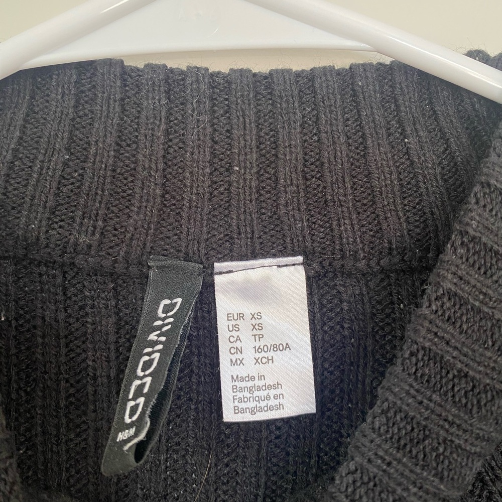 Divided Black Ribbed Sweater - Picture 2 of 3